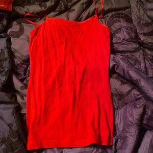 Red Spaghetti Strap Tank Top